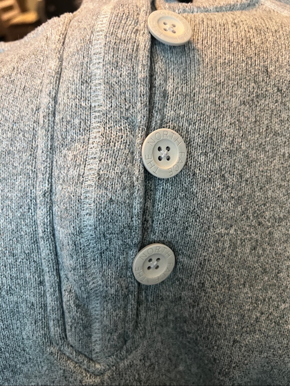 The North Face Women’s Light Gray Hooded Button Pullover Sweater - Picture 3 of 6